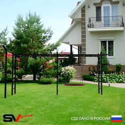 Уличная шведская стенка Sv Sport рукоход х 2 с комплектом турник прямой У52333 (Турник/Брусья/Гнездо 80см/Кронш бокс)