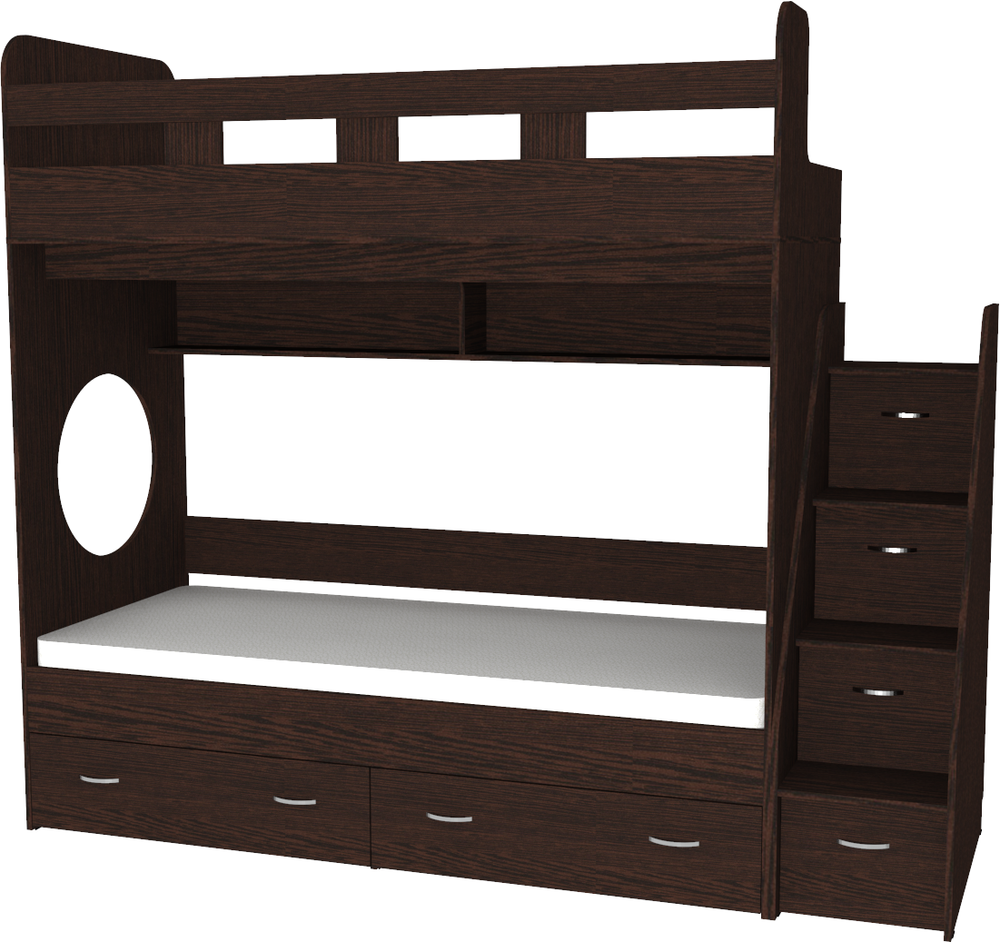 Двухъярусная кровать КарИВи Юниор 1 80x160 Венге Венге