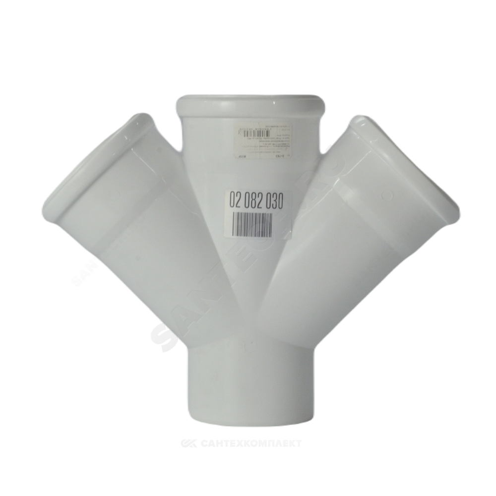 Крестовина PP-M 1-плоскостная бесшумная белая Дн 110х110х110х45гр б/нап в/к RTP (РосТурПласт) 24763