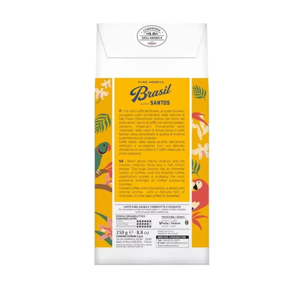 Кофе молотый Puro Arabica Brasil Santos, 250 гр.