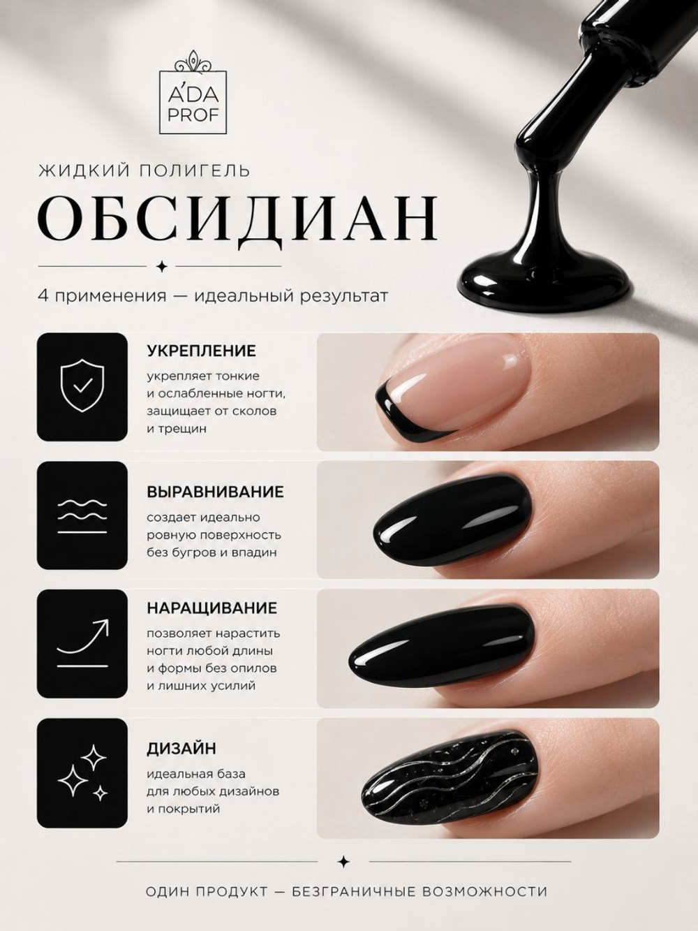 Жидкий полигель 30гр. черный
