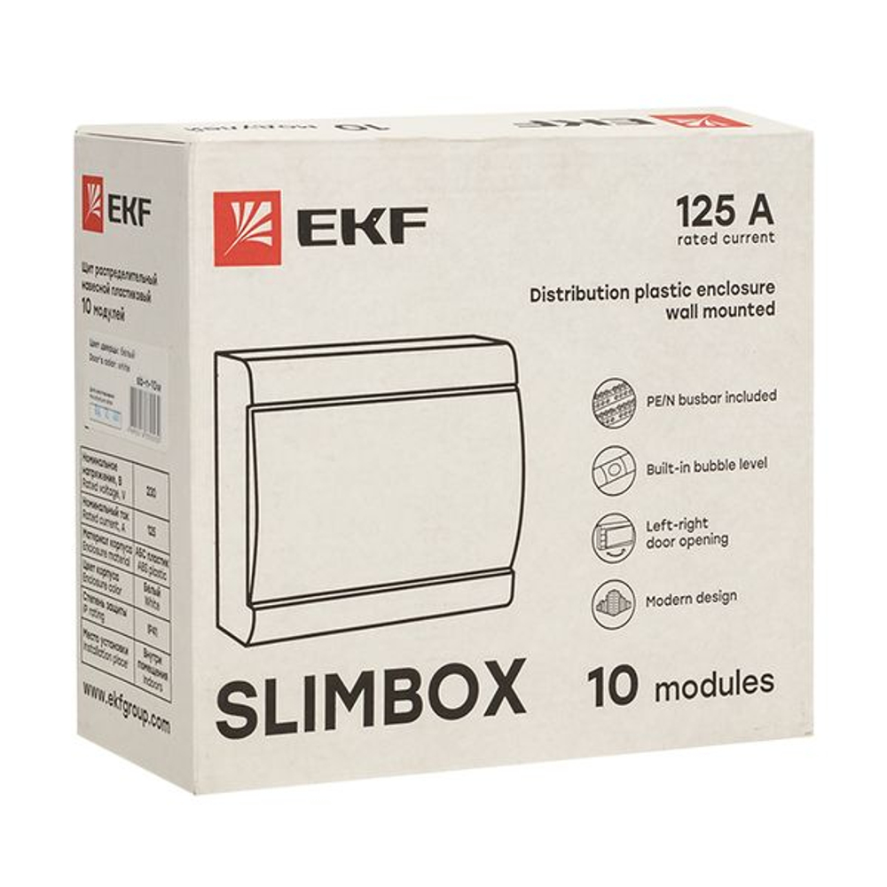 Щит распределительный ЩРН-П-10 "SlimBox" белая дверца IP41 EKF