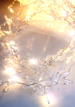 Гирлянда штора 2.0х1.8м "бусы звезды" Мягкий желтый