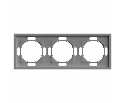 Рамка 3-местная с покрытием Soft Touch, серия Эмили, PFR00-5003-10, платиново-серый, STEKKER 49964