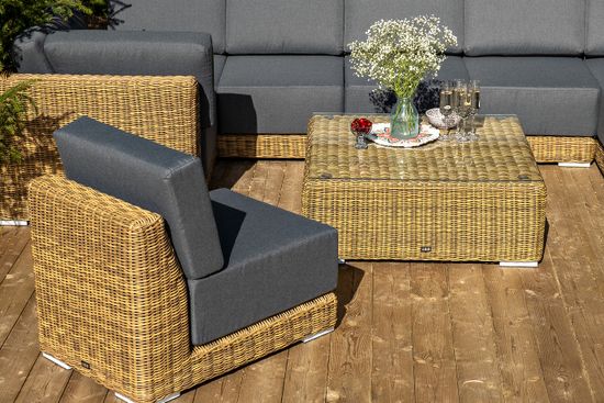 "Капри" трансформирующаяся лаунж-зона из искусственного ротанга, цвет соломенный