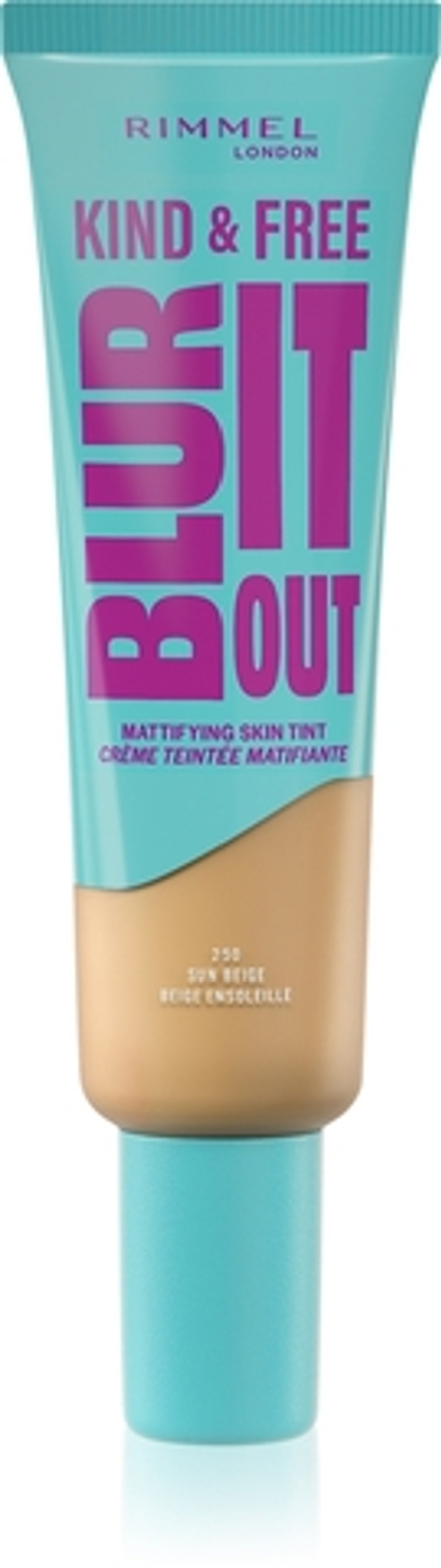 Rimmel Kind & Free Blur It Out - Легкий увлажняющий тональный крем оттенок 250 Sun Beige, 30 ml