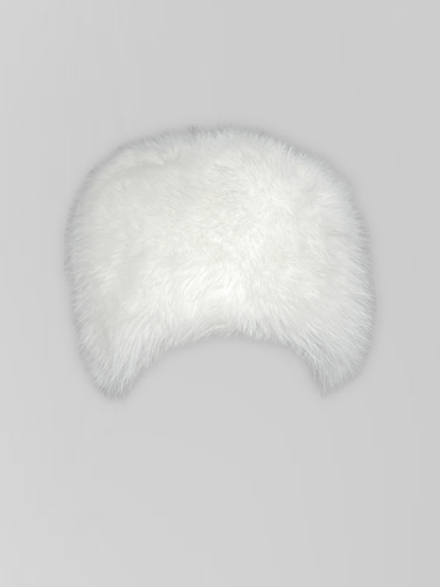 Шапка однотонная меховая пушистая