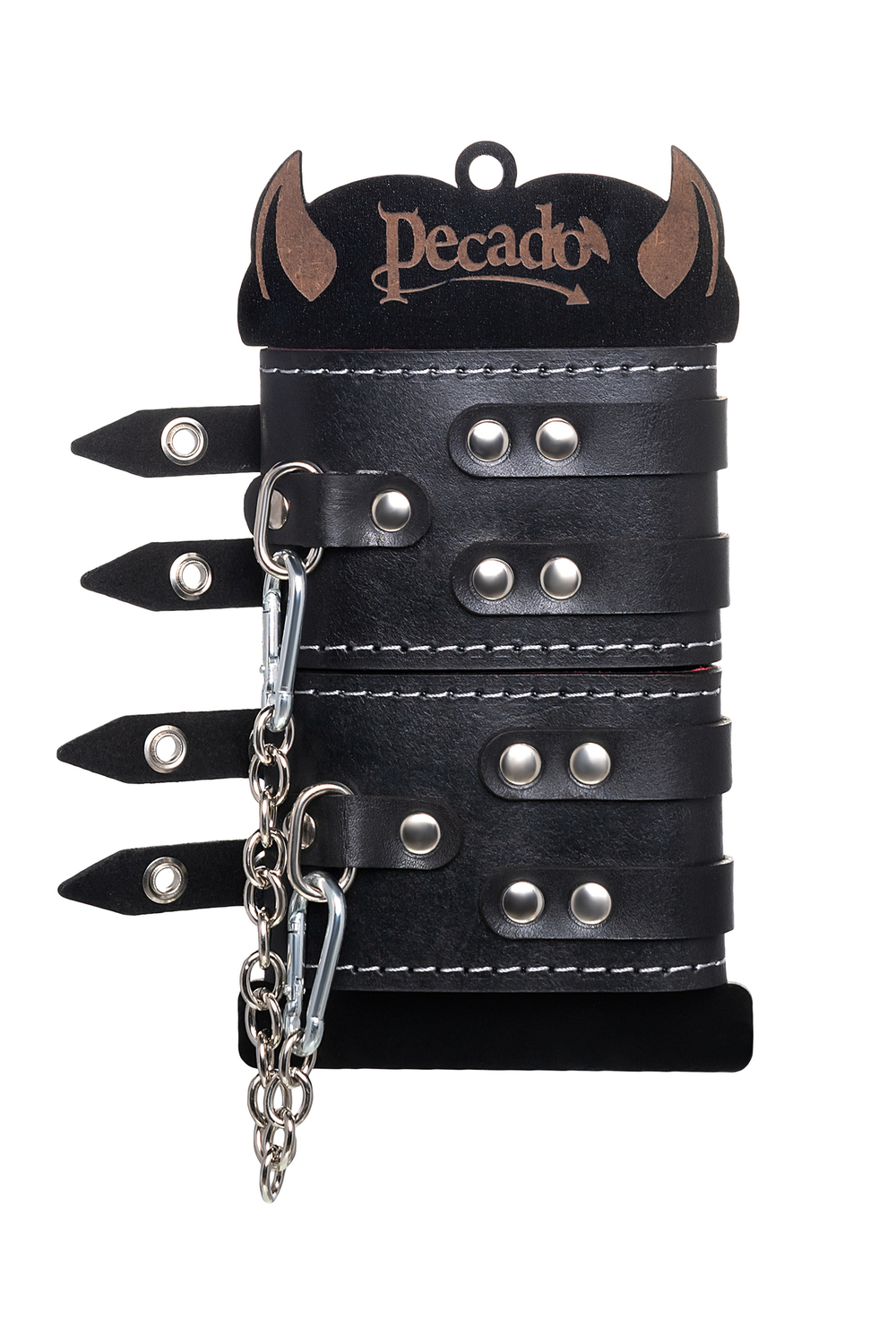 Оковы с двумя ремнями и красной подкладкой