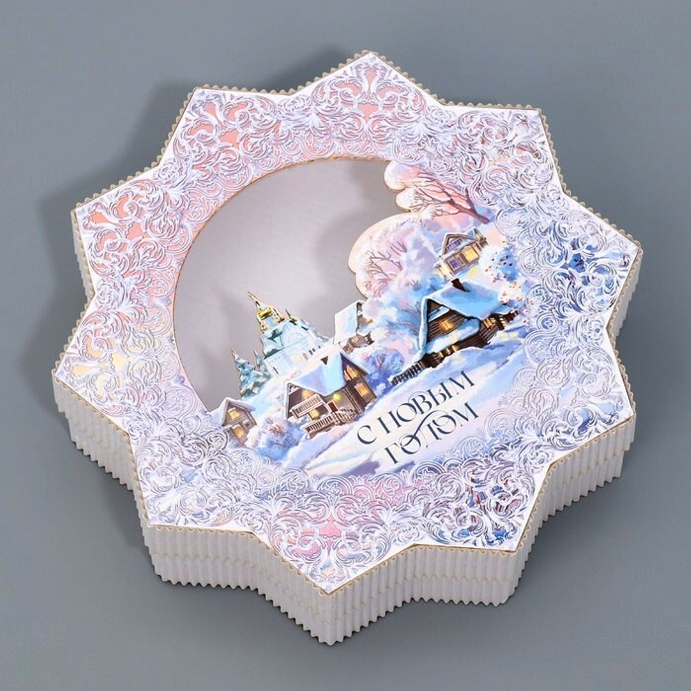 Подарочная коробка фигурная «Снежинка», 20.5 х 21.5 х 5 см