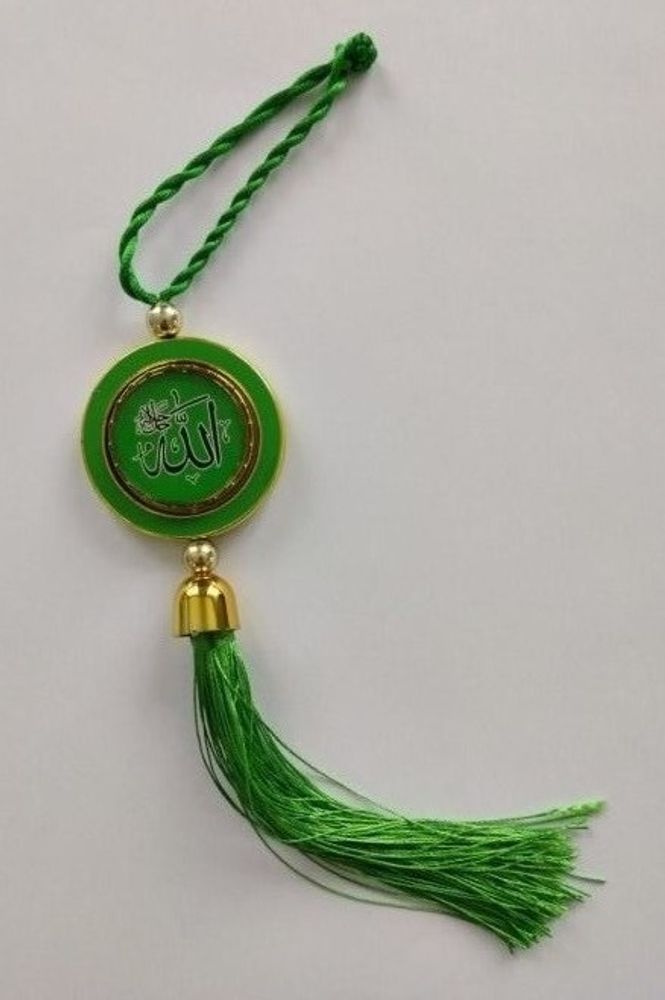 Амулет подвеска мусульманский круг, зеленый в зеленой оправе (KPR)