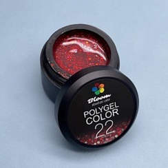 Полигель Bloom 12 гр №22 красный с блёстками