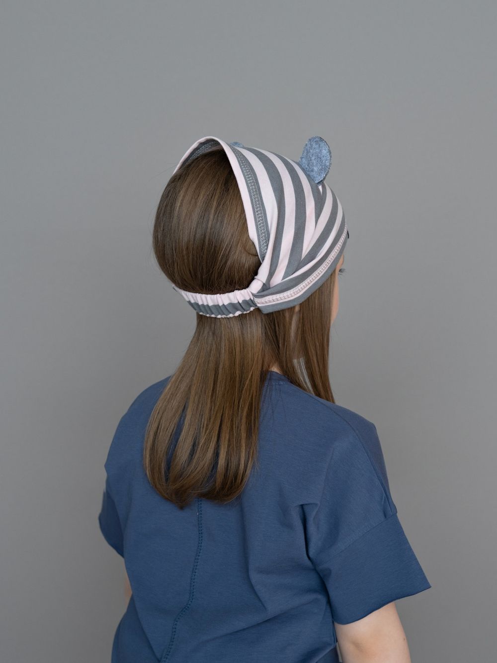 Косынка трикотажная ТЕДДИ (Розовый, серый мел)