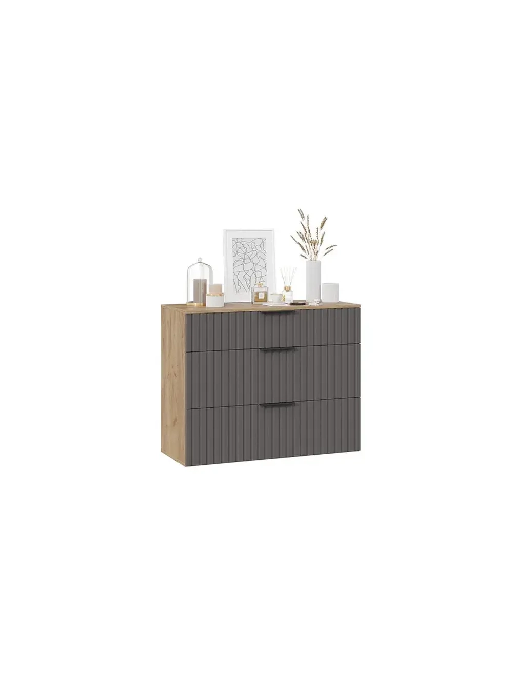 Прихожая с зеркалом Дуб Крафт золотой 220х43х226