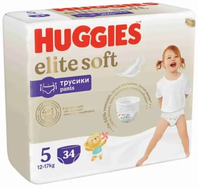 Подгузники-трусики Huggies Elite Soft 5 12-17кг 34шт