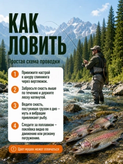 Настрой на хариуса балда тиролька с 4 донными мушками