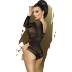 Соблазнительное боди-сетка с длинным рукавом High on love (Размер: XL) (Цвет: черный)