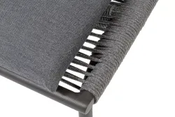 "Авиньон" кресло плетеное из роупа, каркас алюминий серый (RAL7022) муар, роуп серый круглый, ткань темно-серая 027