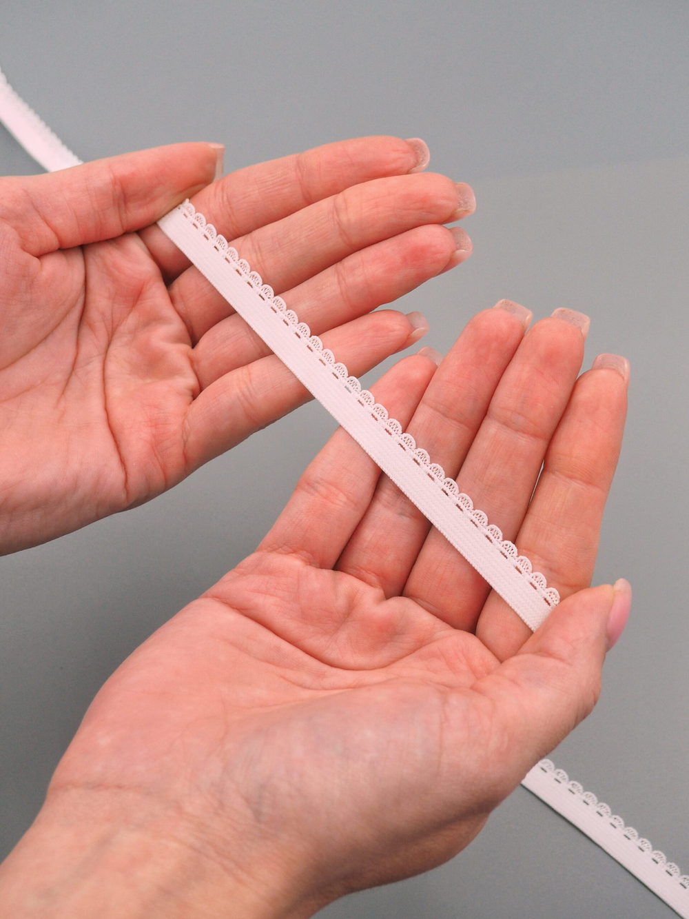 Бельевая резинка белая ажурная ширина 10 мм с учетом фестона