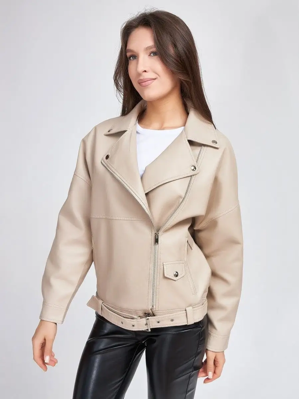 Косуха куртка удлиненная с ремнем