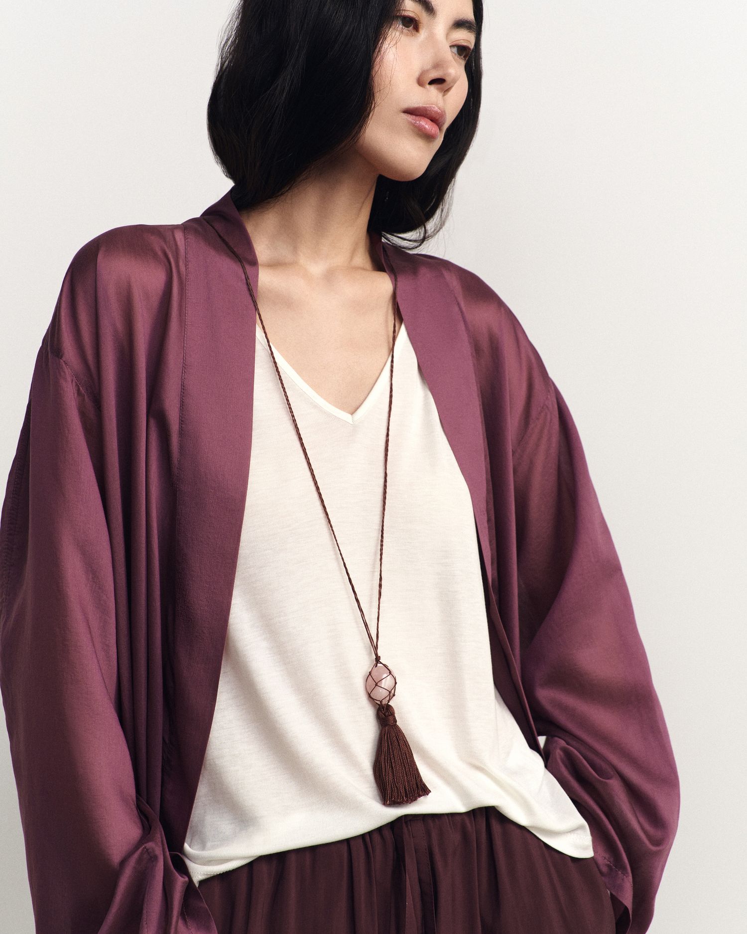 Кулон с розовым кварцем