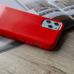 Чехол ТПУ карбон глянцевый для iPhone 11 Pro Max, 011457 Красный