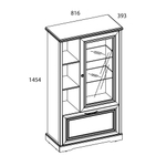 TOSCANA NEW, Шкаф с витриной 1V1D3N. Цвет ПЕРСИДСКИЙ ЖЕМЧУГ/КАНЬОН