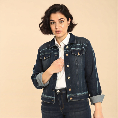 Джинсовая куртка с вышивкой Marina Rinaldi