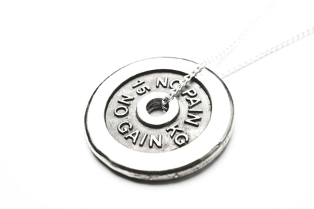 Кулон "Блин от штанги: NO PAIN NO GAIN"