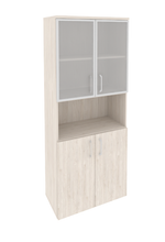 Шкаф высокий широкий с 2 комплектами дверей и стеклом в раме Onix