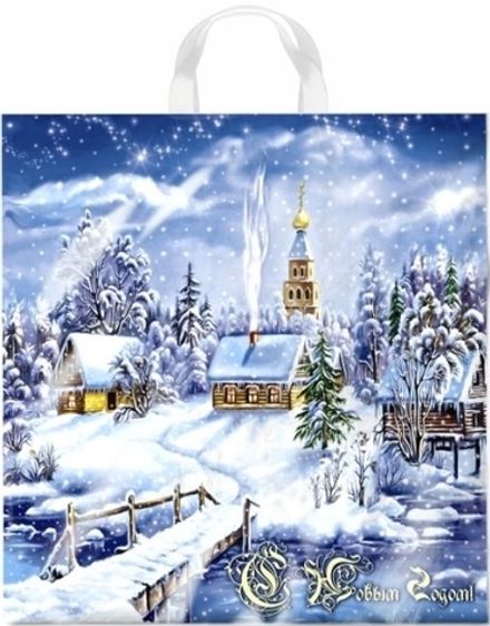 Новогодние пакеты "Снежное царство" 40х42+6см 45мкм (25/500шт)