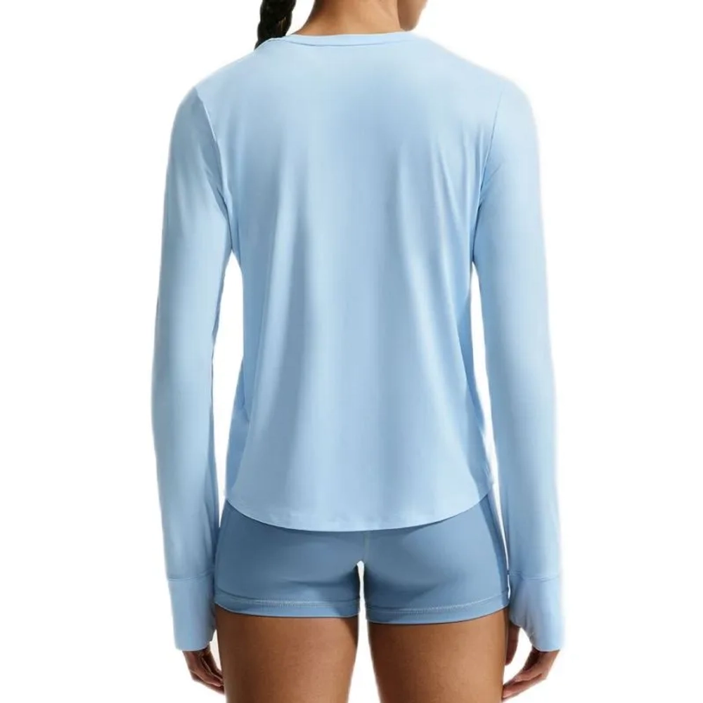Женская теннисная футболка с длинным рукавом Nike One Classic Dri-Fit Long-Sleeve Top - hydrogen blue/white