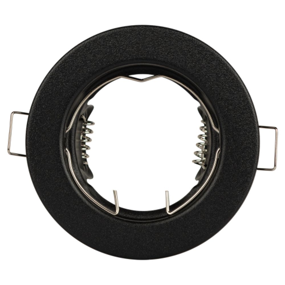 Встраиваемый светильник штампованный ЭРА ST1 SBK MR16 GU5.3 черный матовый | Штампованные встраиваемые светильники