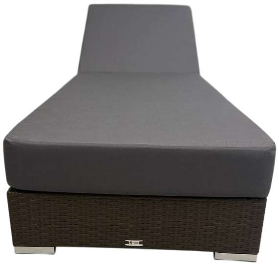 Шезлонг с матрасом Mantera, коричневый, серый