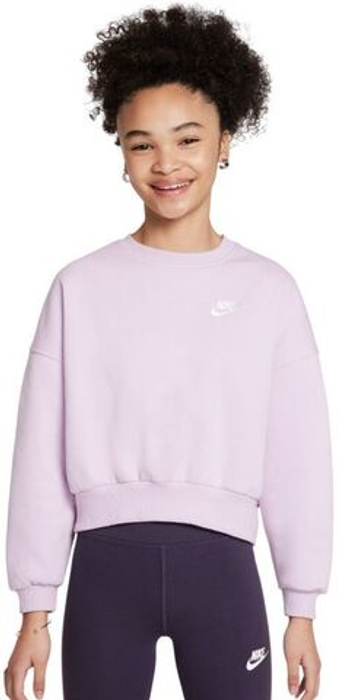 Кофта для девочки теннисная Nike Girls Sportswear Club Fleece - кукла/белая