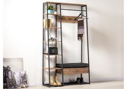 Готовая прихожая Гранд 15.124 дуб крафт табачный / кожзам HOLST Black