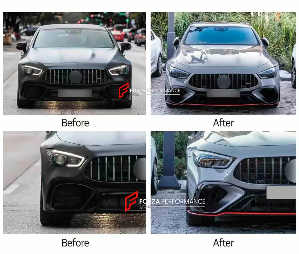 Обвес переделка для MERCEDES BENZ AMG GT4 X290 GT43 GT50 GT53 GT63S 2018+ ДО GT 63 SE PERFORMANCE F1 РЕСТАЙЛИНГ АМГ Мерседес Бенц