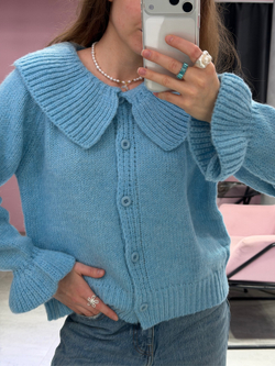 Кардиган с воротничком Candy голубой