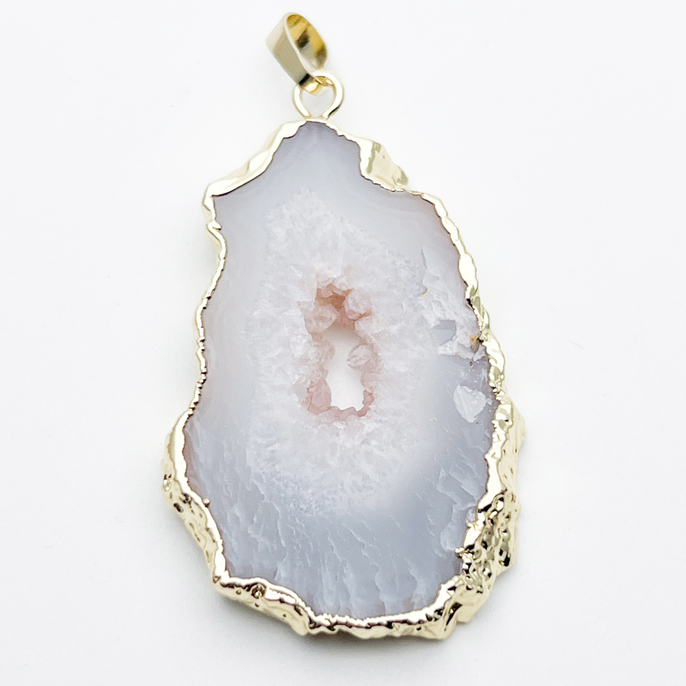 Подвеска срез агата в оправе, размер камня 45*29 мм, цена за 1 шт