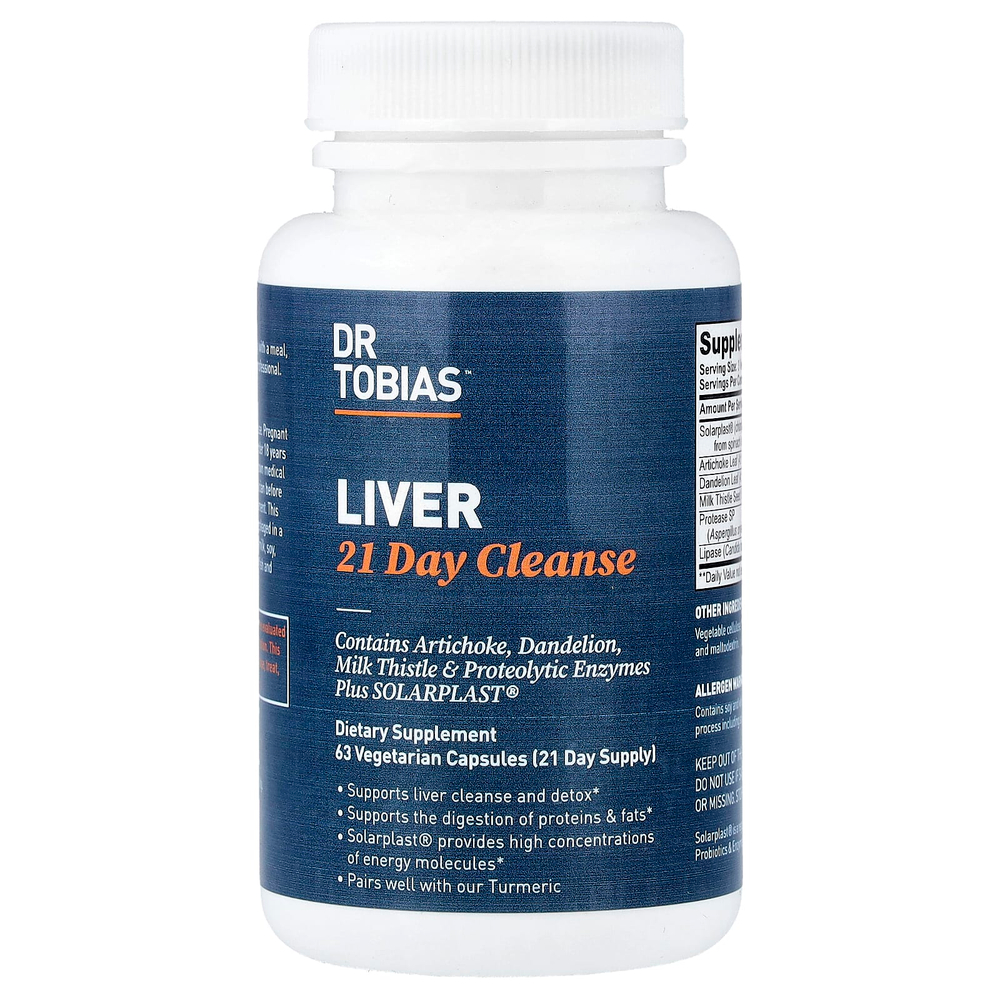 Dr. Tobias, Liver 21 Day Cleanse, 63 вегетарианские капсулы