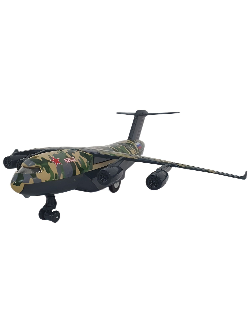 Военно-транспортный самолёт,игрушка для детей,коллекционная металлическая модель,свет+звук,инерционная