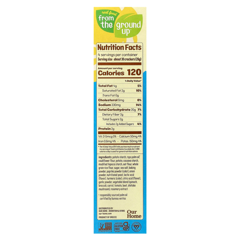 From The Ground Up, крекеры из цветной капусты, морская соль, 113 г (4 унции)