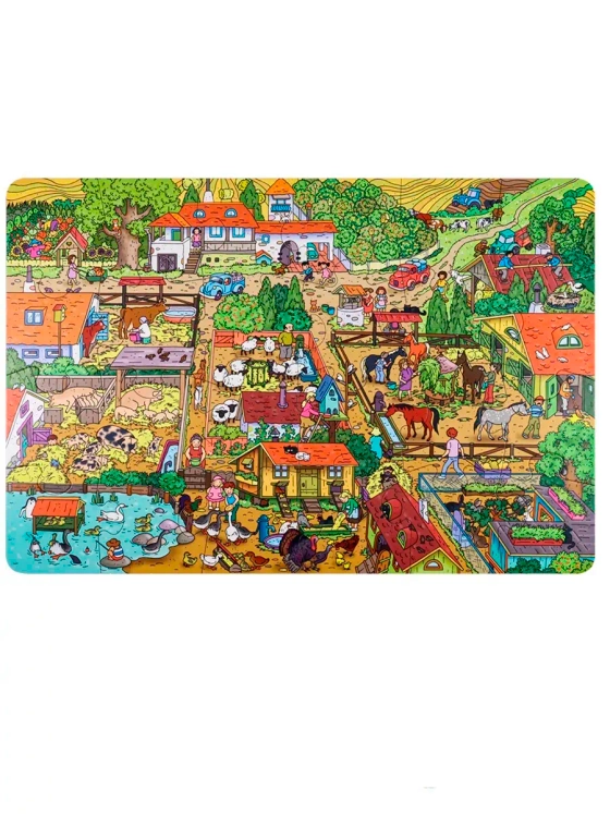 Пазлы для детей 4 5 6 лет Виммельбух Ферма 24 элемента