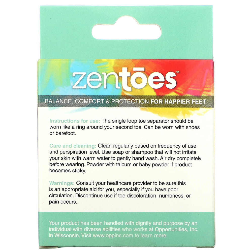 ZenToes, Toe Separator, Bunion Comfort & Balance, универсальный размер, 2 шт. В упаковке