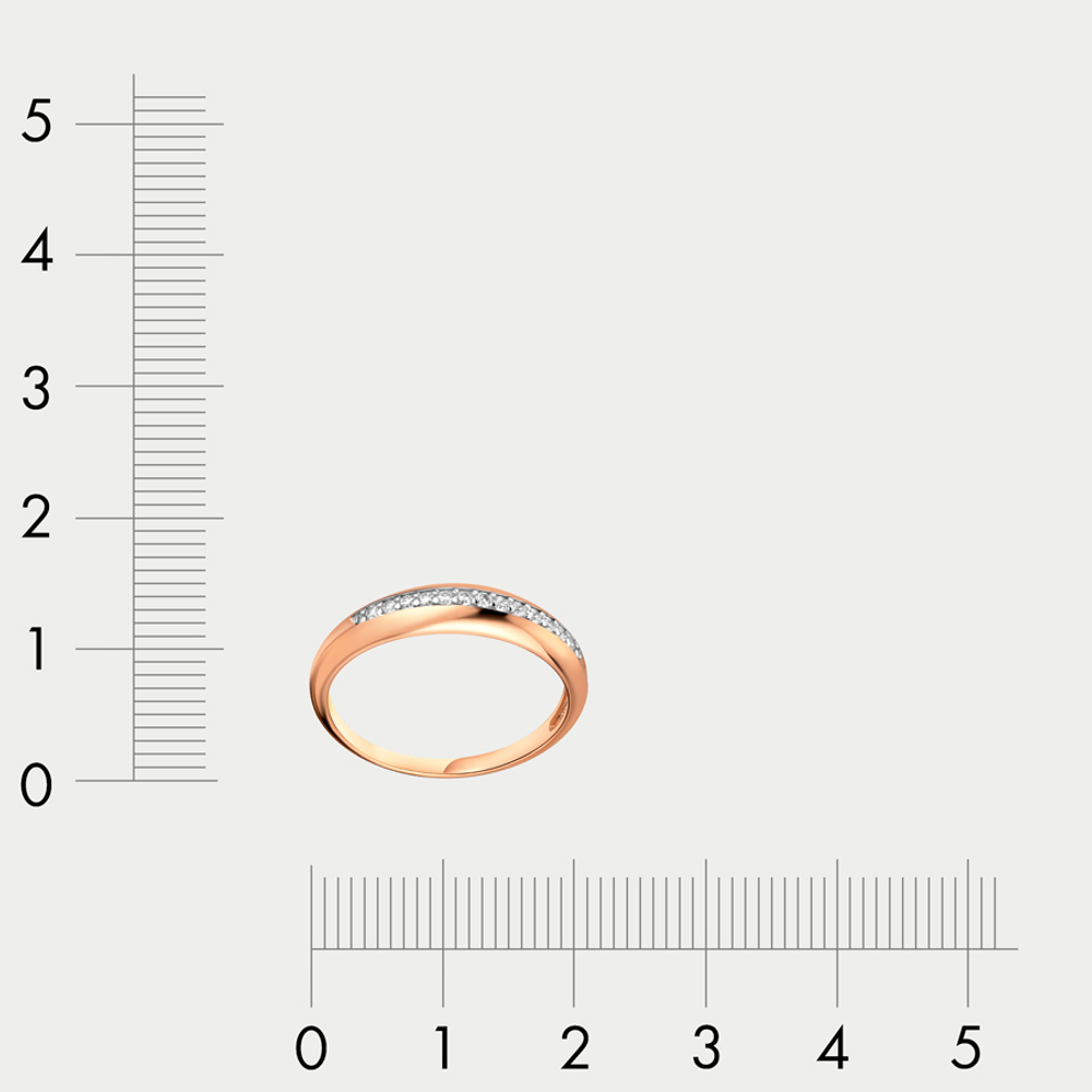 Кольцо для женщин из розового золота 585 пробы с фианитами (арт. 50028500)