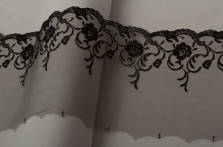 Кружево "Gamma"   "сетка", 190 мм, цв.черный