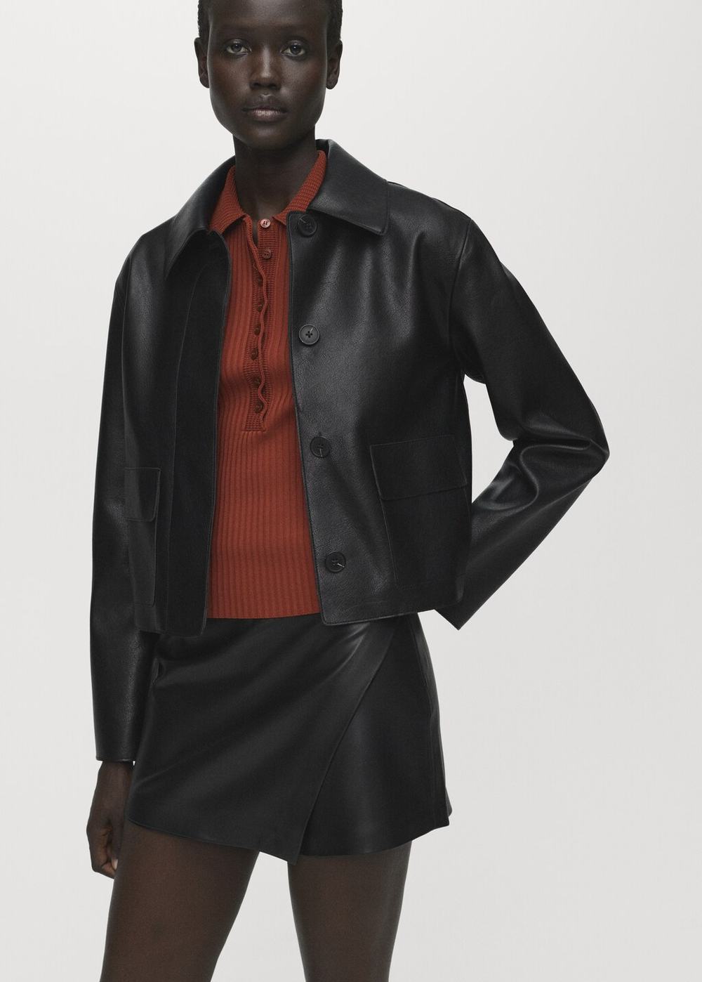 Юбка-брюки из искусственной кожи