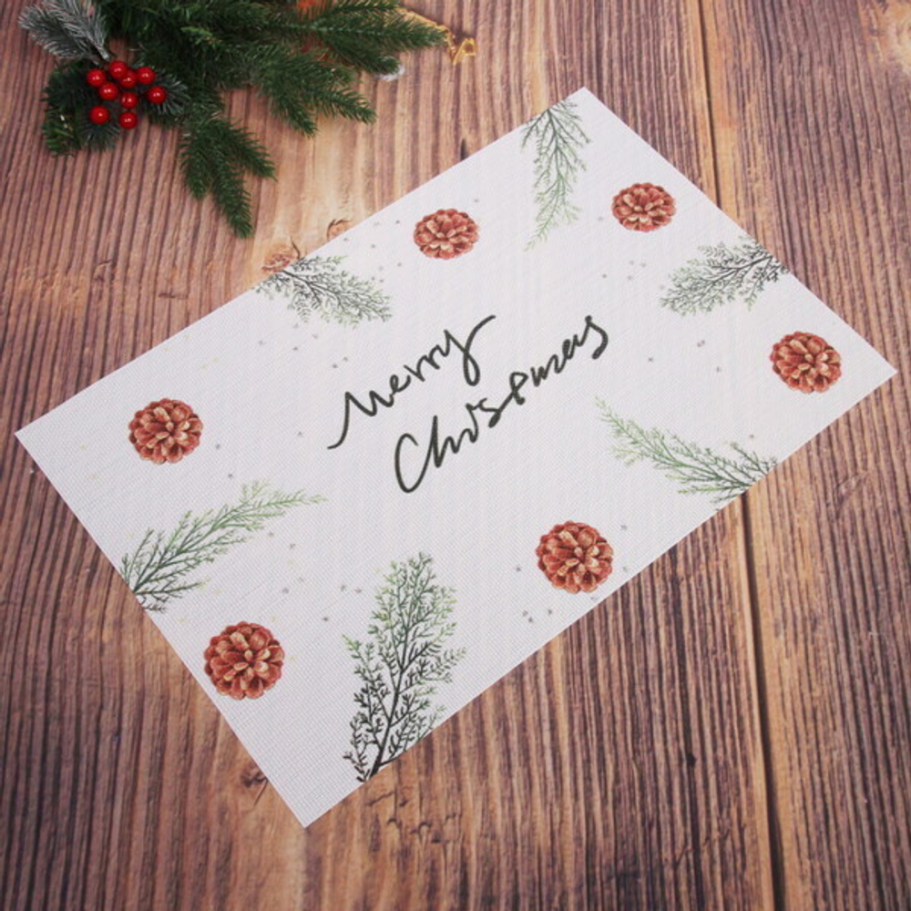 Салфетка на стол 45*30см плетеная «С Рождеством»