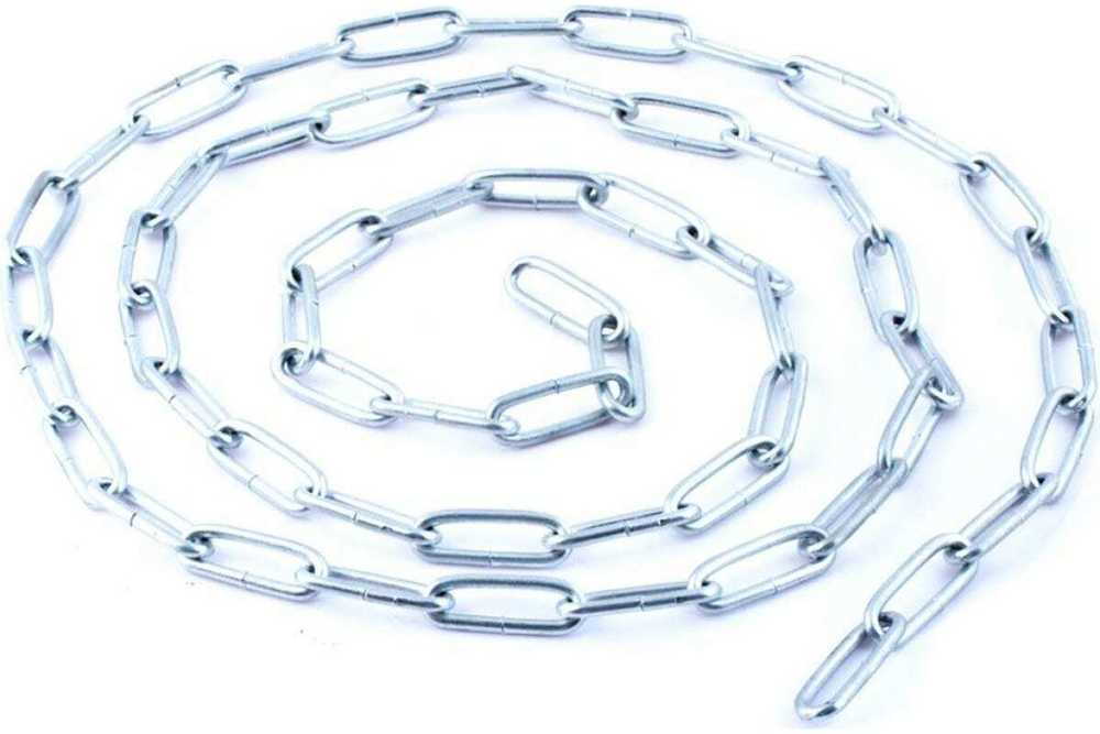 ЦЕПЬ СТРОЙБАТ DIN 763 (ДЛ. ЗВЕНО) 3ММ (БЕЛЫЙ ЦИНК)