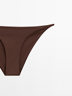 Massimo Dutti Плавки бикини с тонкими боковыми полосками, коричневый