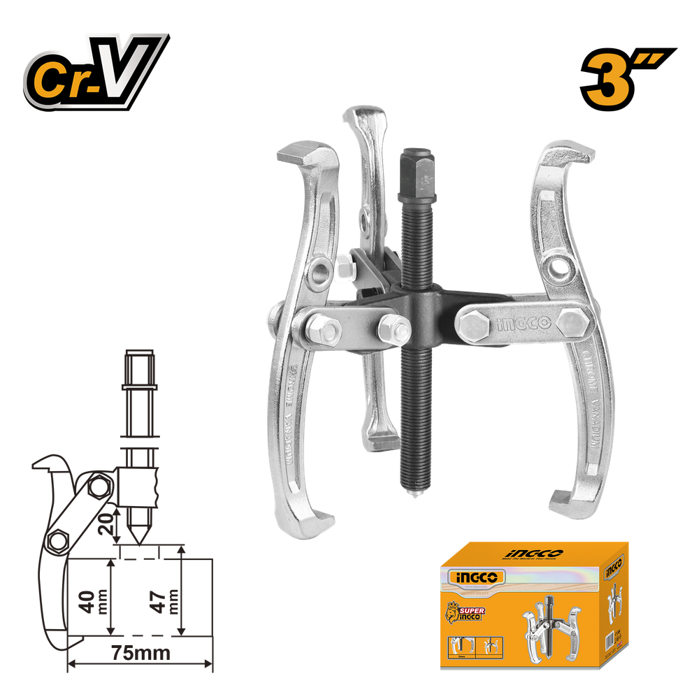 Съемник с тремя захватами INGCO HGP08033 INDUSTRIAL 3&quot;